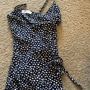Polka Dot Wrap Tank Mini Dress